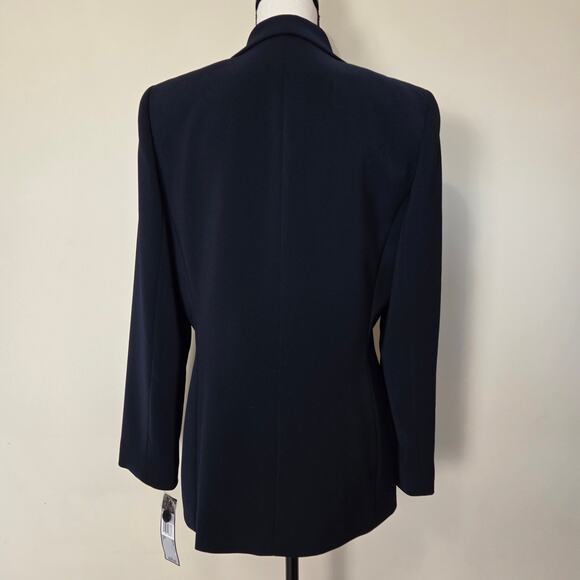 NWT LeSuit 2 Pc 10 Pleated Pants 2 Button Single Breasted Jacket Lined Dark Navy - Picture 5 of 16